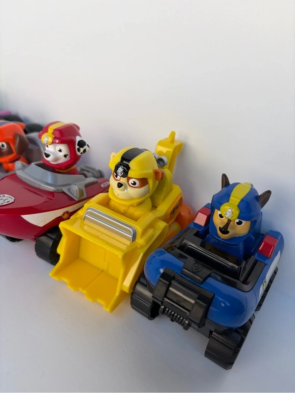 Paw Patrol Racers Lot of 7 Plastic Character Vehicles - Ryder and Pups Hover